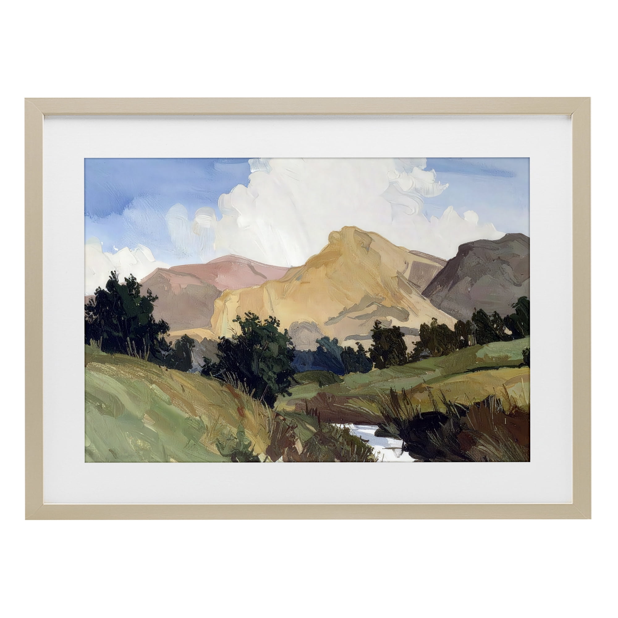 Stupell Industries River Mountain Divide Birch Framed Print Under Glass, design by Alonza Saunders