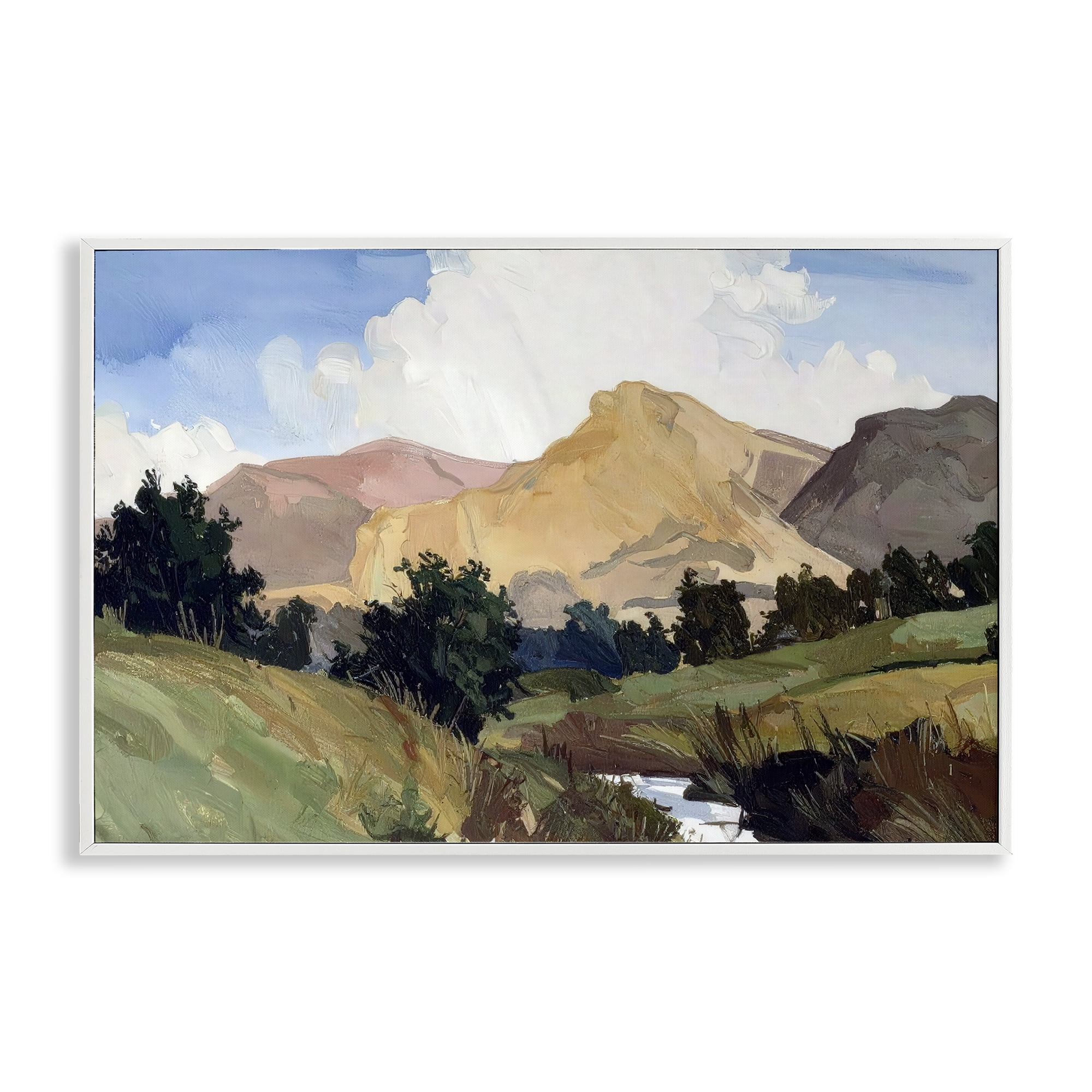 Stupell Industries River Mountain Divide White Framed Giclee Art, design by Alonza Saunders