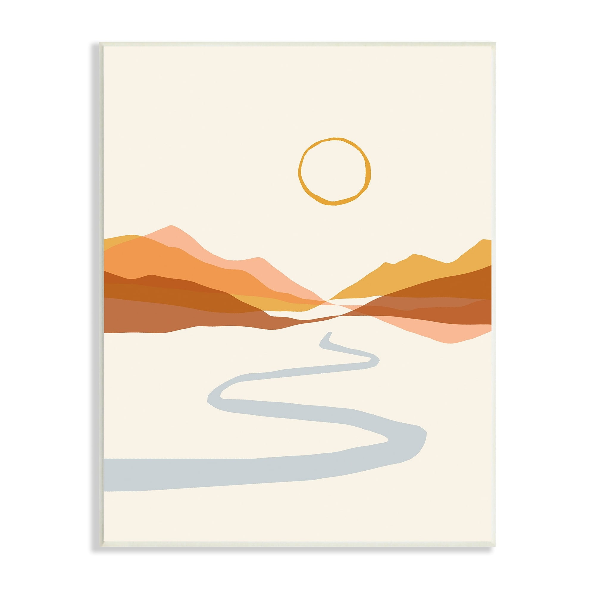 Stupell Industries River Path Leading Terracotta Mountains Modern Desert Illustration,10 x 15, Design by Victoria Barnes