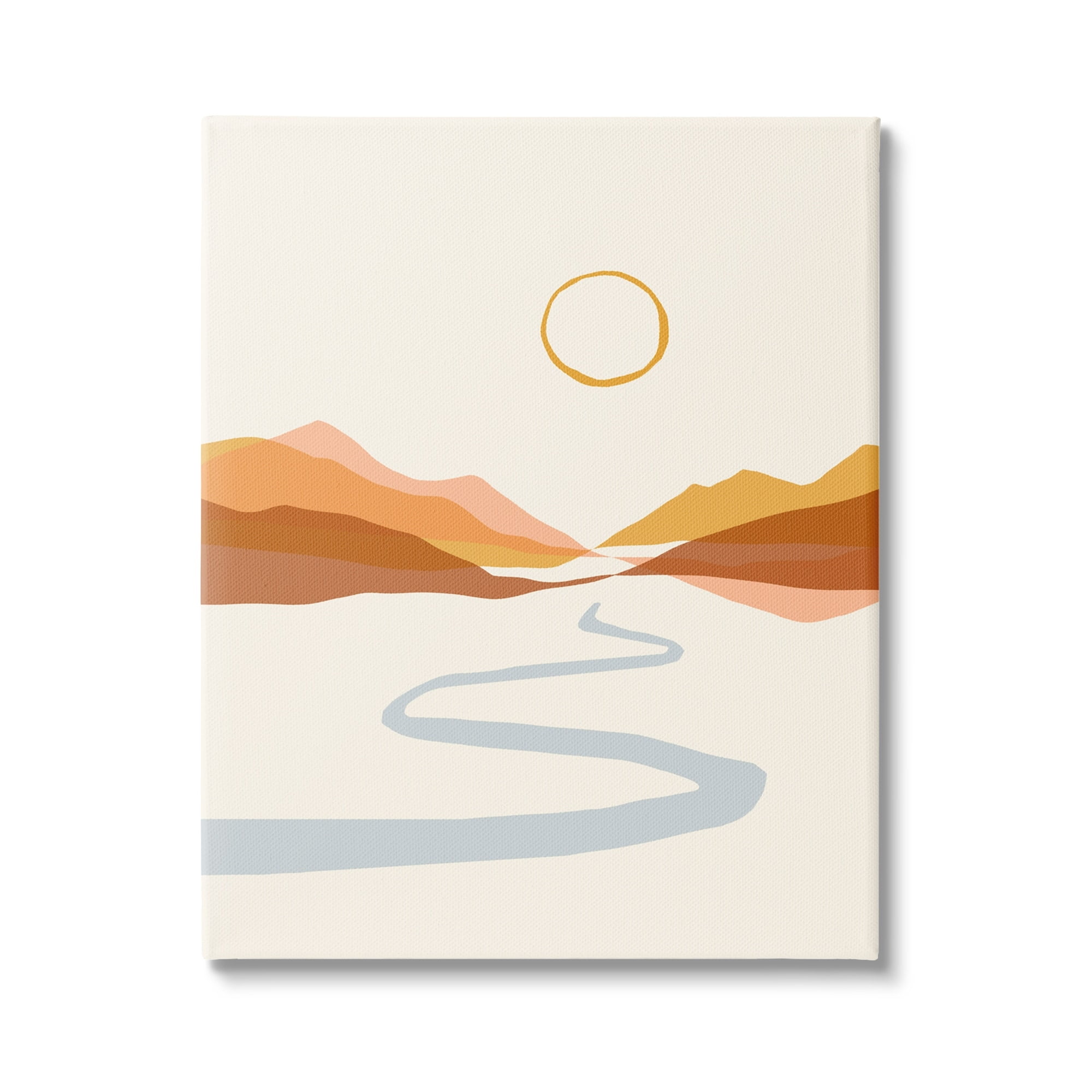 Stupell Industries River Path Leading Terracotta Mountains Modern Desert Illustration,24 x 30, Design by Victoria Barnes