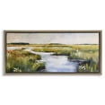 thumbnail image 1 of Stupell Industries River Through Marshlands Landscape & Nature Painting Brown Floater Framed Canvas Art Print Wall Art, 31 x 14, 1 of 10