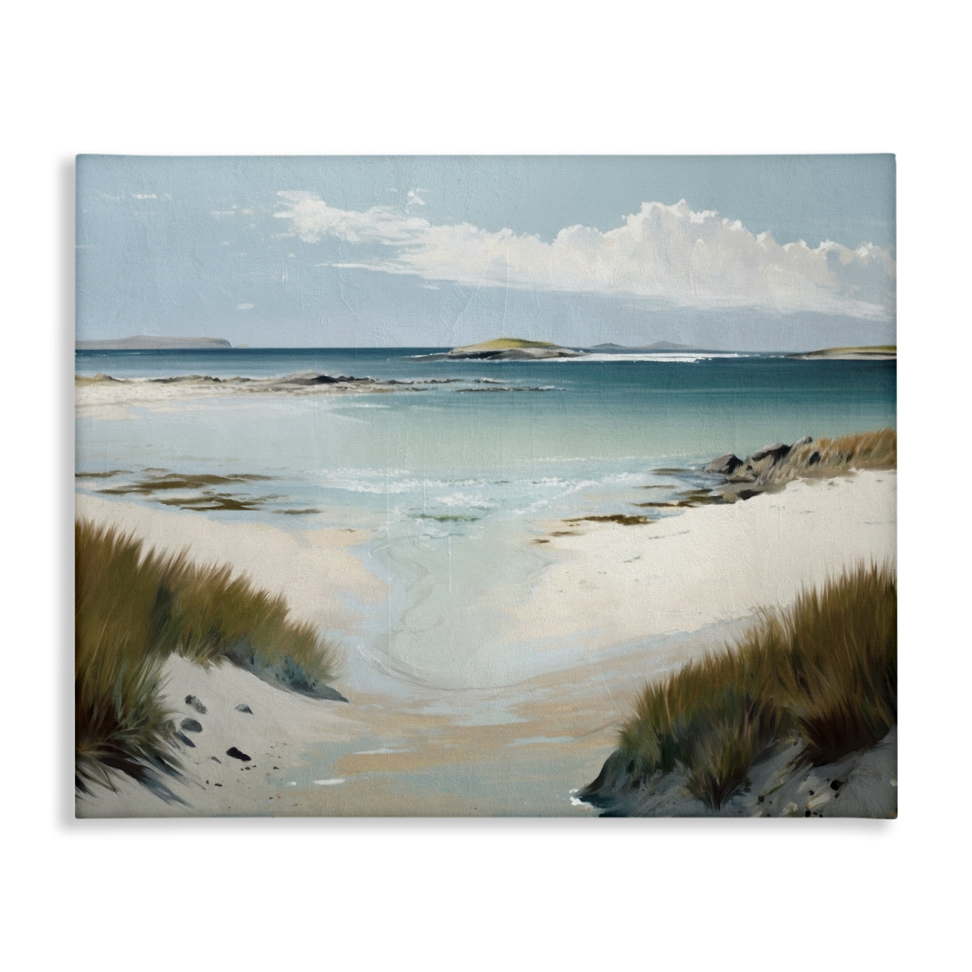 Stupell Industries River Tide Seascape Nautical & Beach Painting Wrapped Canvas Art Print Wall Art, 30 x 24