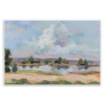 Stupell Industries River View Overhead Clouds Landscape & Nature Painting Unframed Art Print Wall Art, 15 x 10