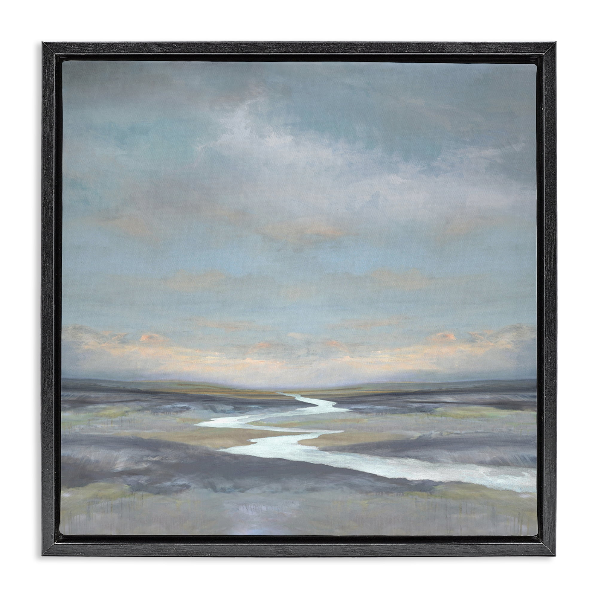 Stupell Industries Riverbend Misty Atmosphere Black Framed Floater Canvas Wall Art, design by Christy McKee