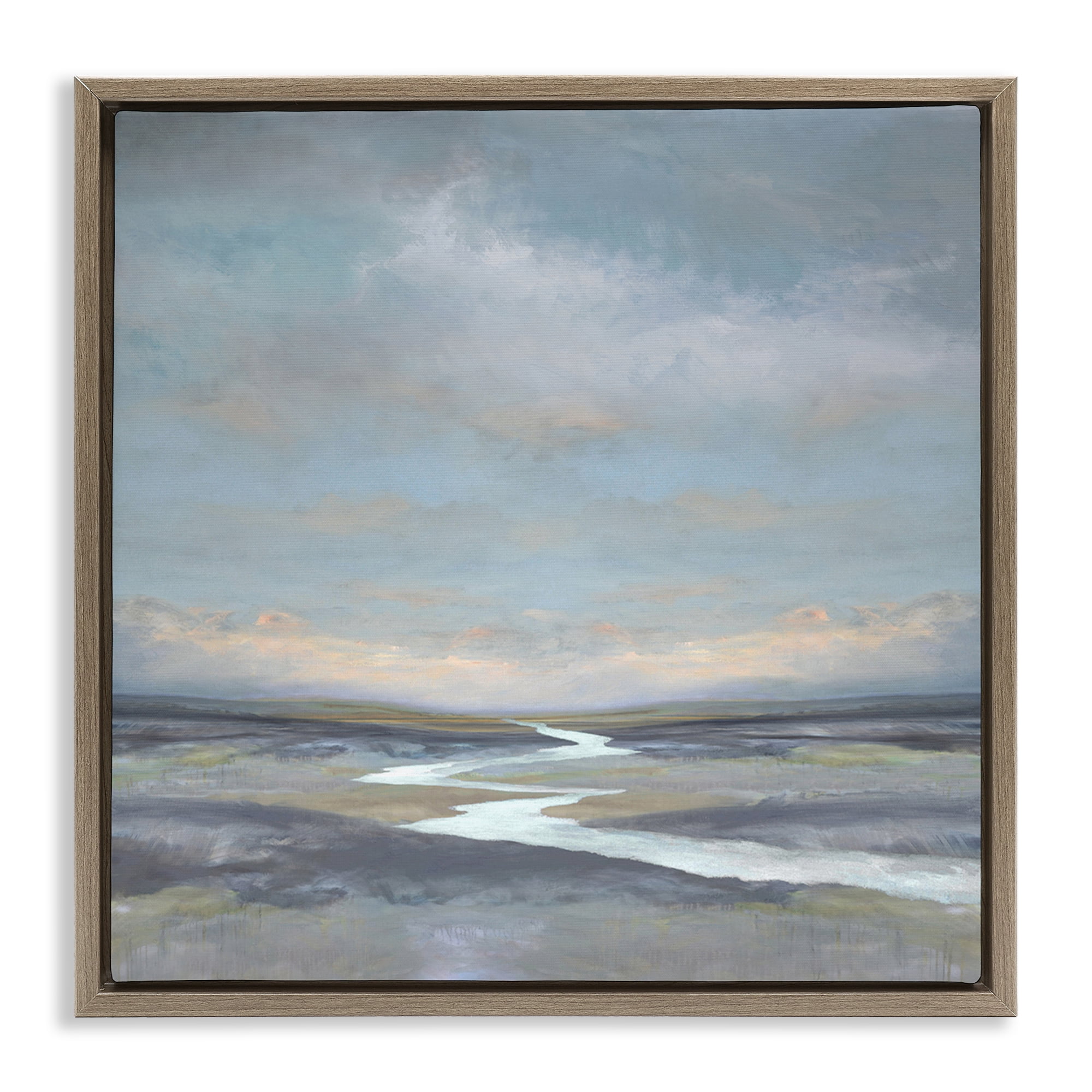 Stupell Industries Riverbend Misty Atmosphere Brown Framed Floater Canvas Wall Art, design by Christy McKee