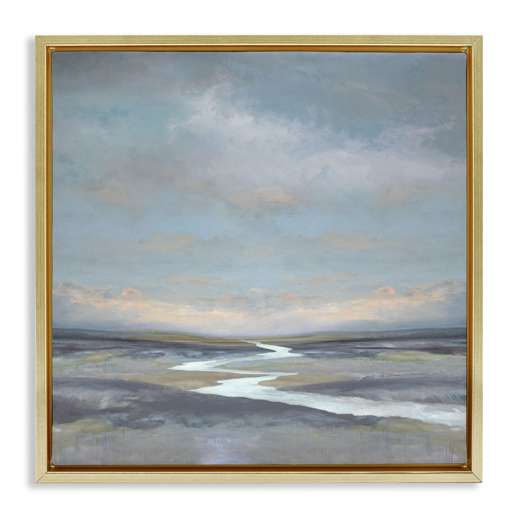Stupell Industries Riverbend Misty Atmosphere Gold Framed Floater Canvas Wall Art, design by Christy McKee
