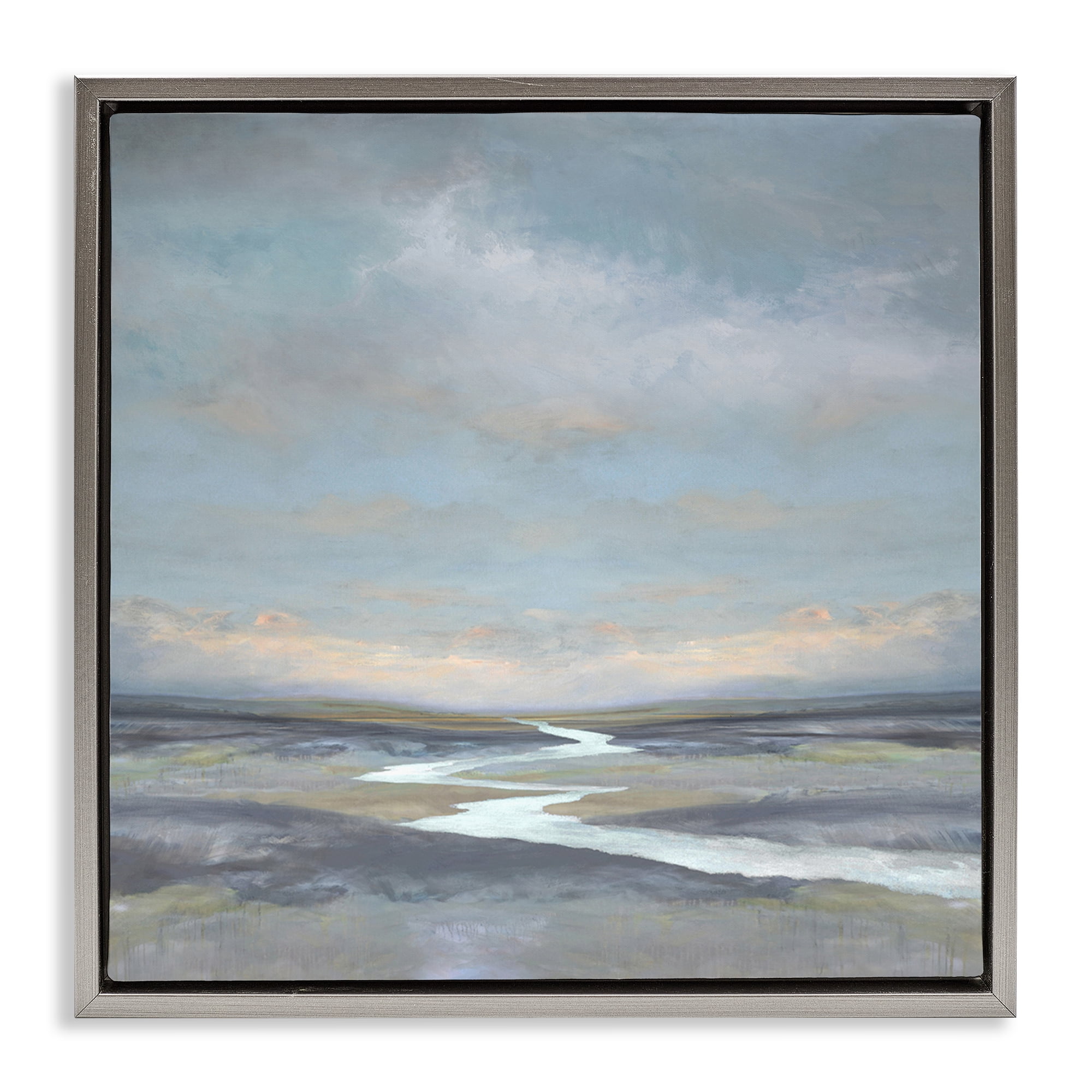 Stupell Industries Riverbend Misty Atmosphere Gray Framed Floater Canvas Wall Art, design by Christy McKee