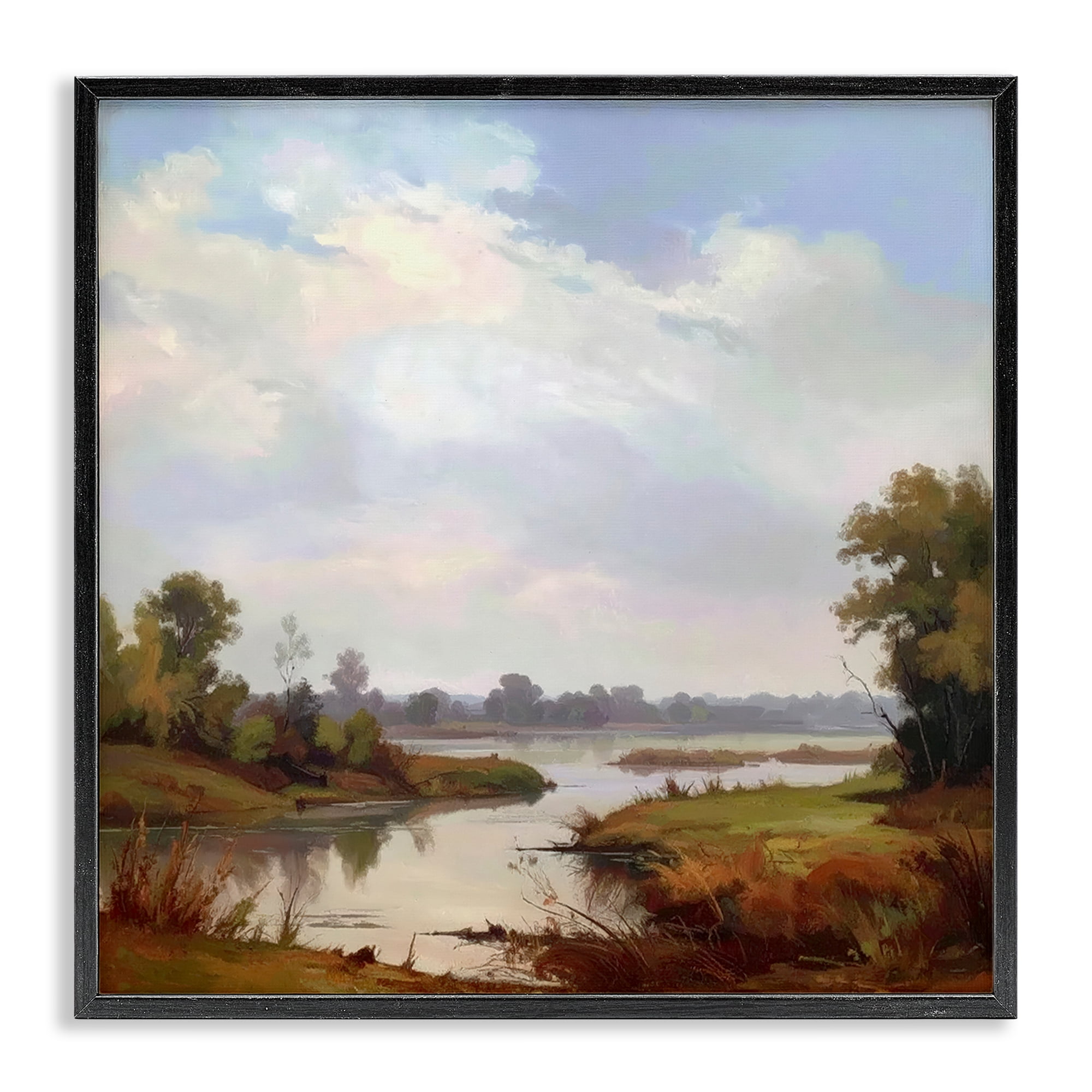 Stupell Industries Riverside Grove Landscape Black Framed Giclee Art, design by Alonza Saunders