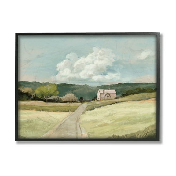 Stupell Industries Road Leading Home Countryside Mountain Landscape Black Framed, 16 x 20, Design by Ziwei Li
