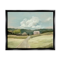 Stupell Industries Road Leading Home Countryside Mountain Landscape Jet Black Framed Floating Canvas Wall Art, 16x20, by Ziwei Li