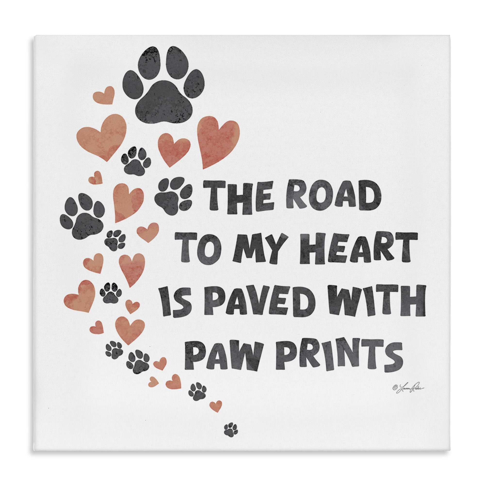 Stupell Industries Road To My Heart Typography Painting Gallery Wrapped Canvas Art Print Wall Art, 36 x 36