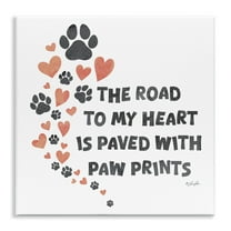 Stupell Industries Road To My Heart Typography Painting Unframed Art Print Wall Art, 12 x 12