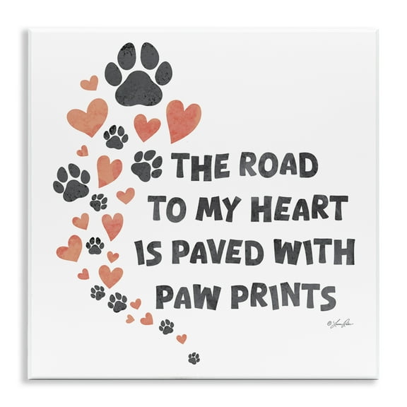 Stupell Industries Road To My Heart Typography Painting Unframed Art Print Wall Art, 12 x 12