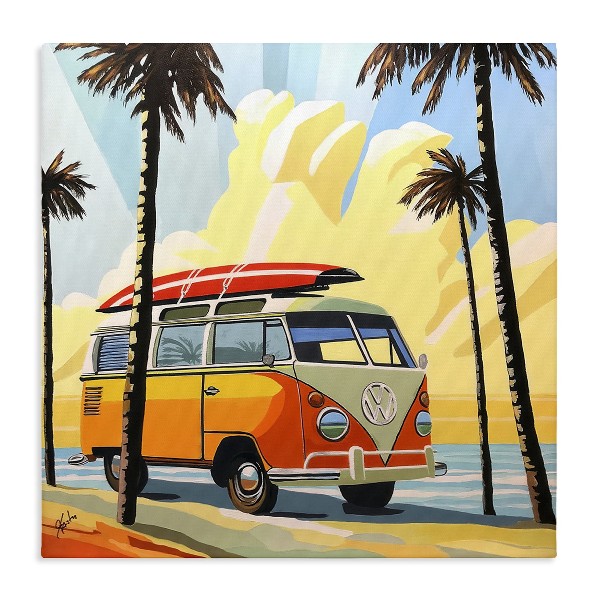 Stupell Industries Road Trip Beach Van Canvas Wall Art, design by John Jaster