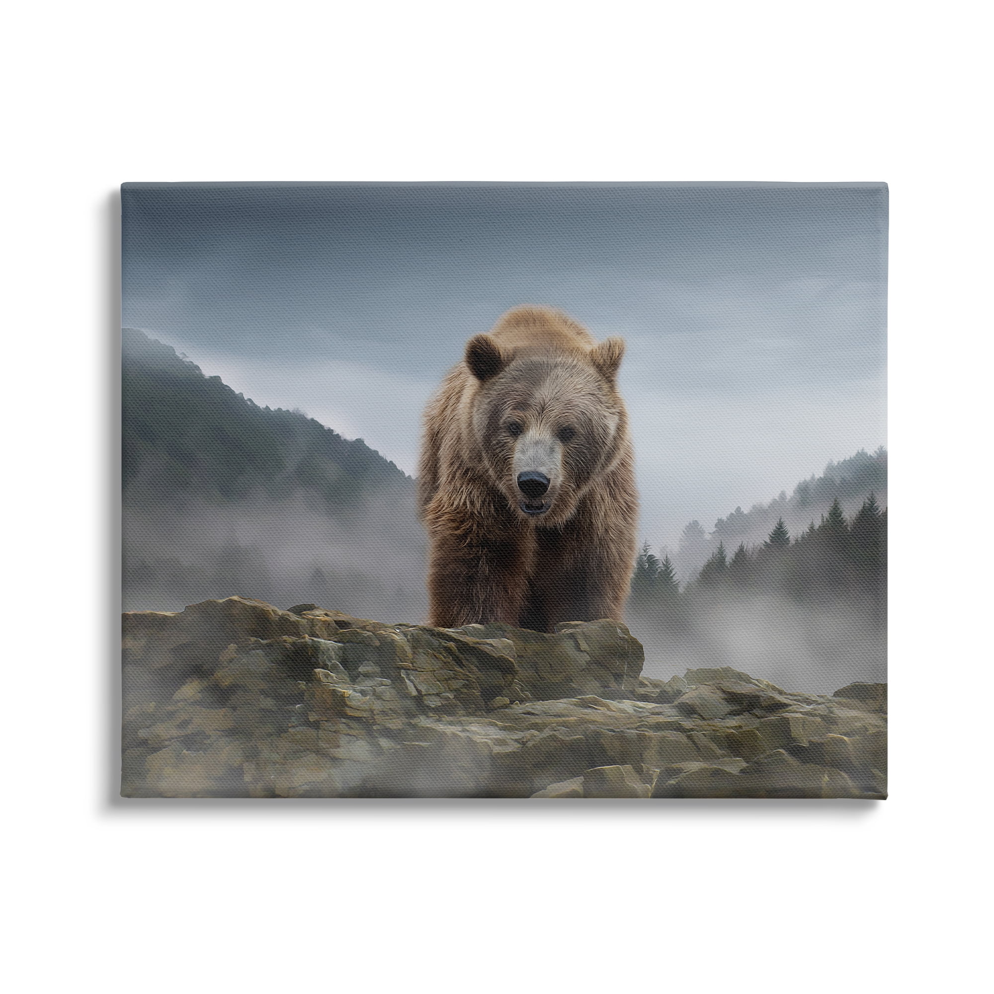 トップス RIPPLE SHAGGY ART BARE TOP ameri Roaring Brown Grizzly Bear Canvas Print - Wildlife Wall Art