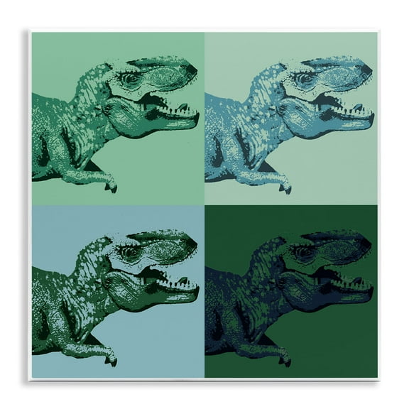 Stupell Industries Roaring T-Rex Dinosaur Kids Vintage Pop Style Graphic Art Unframed Art Print Wall Art, Design by Daphne Polselli