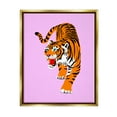 thumbnail image 1 of Stupell Industries Roaring Tiger on Pink Animals & Insects Painting Gold Floater Framed Canvas Art Print Wall Art, 25 x 31, 1 of 2