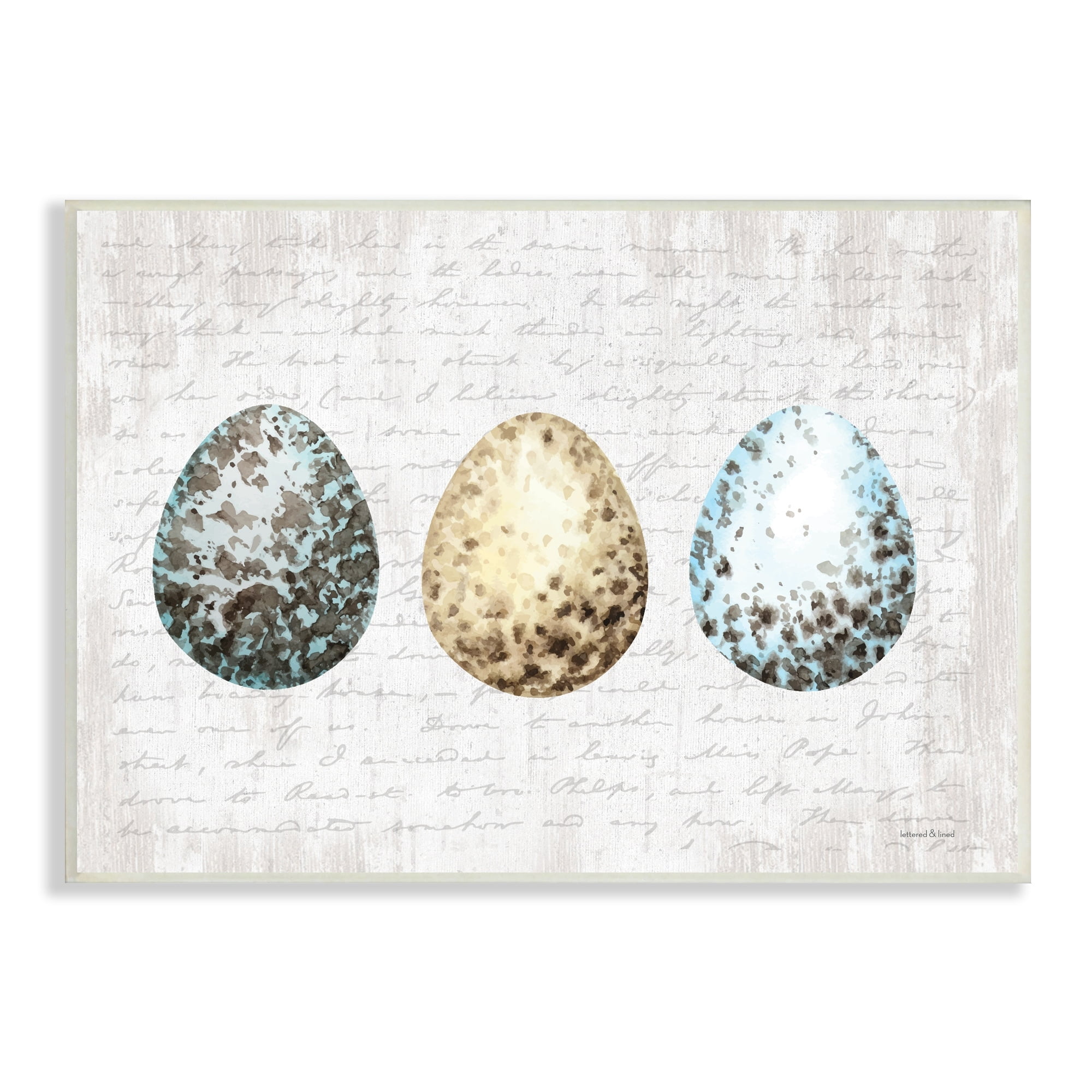 Stupell Industries Robin Eggs Ornamented Farm Confectionary Scripture Background,15 x 10, Design by Lettered and Lined