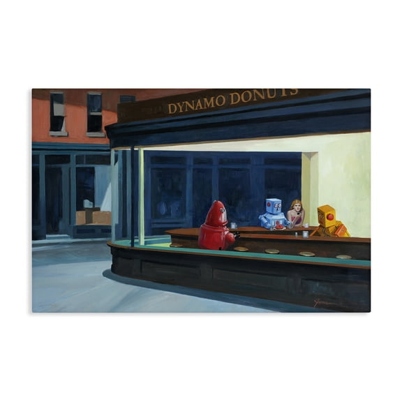 Stupell Industries Robots in Donut Shop Canvas Wall Art, design by Eric Joyner