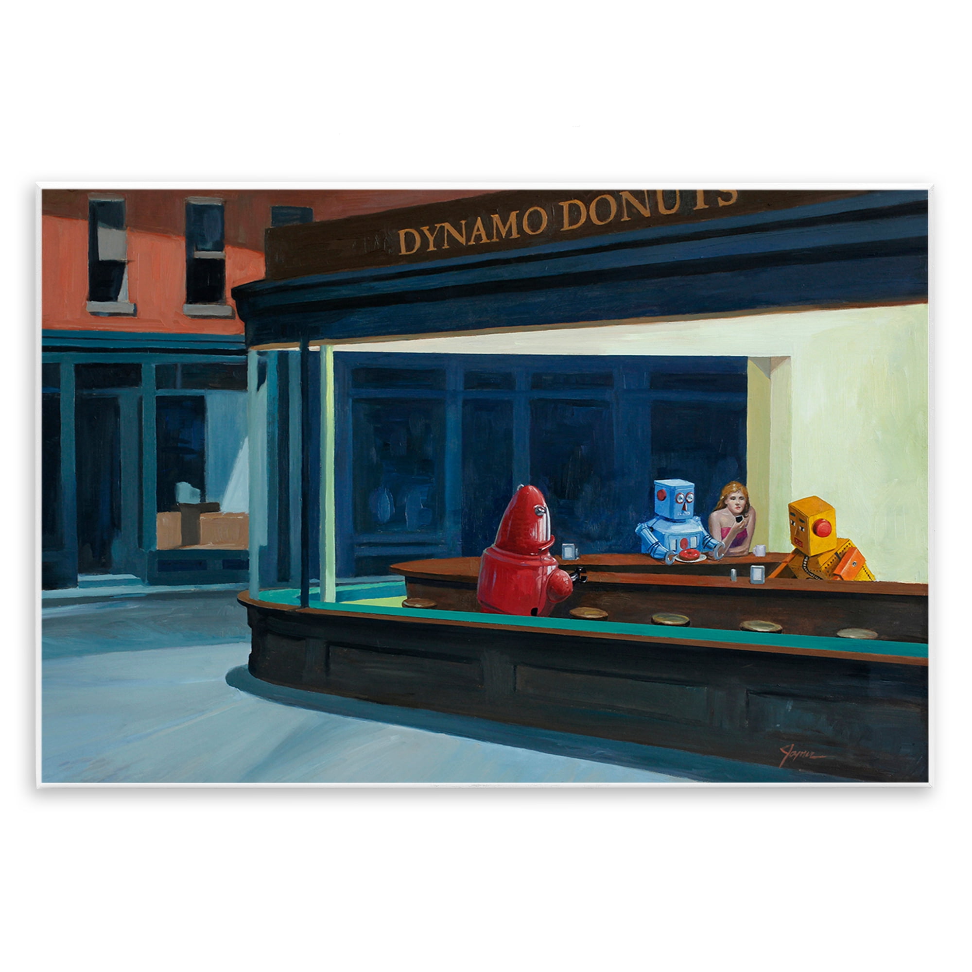 Stupell Industries Robots in Donut Shop Wall Plaque Art, design by Eric Joyner