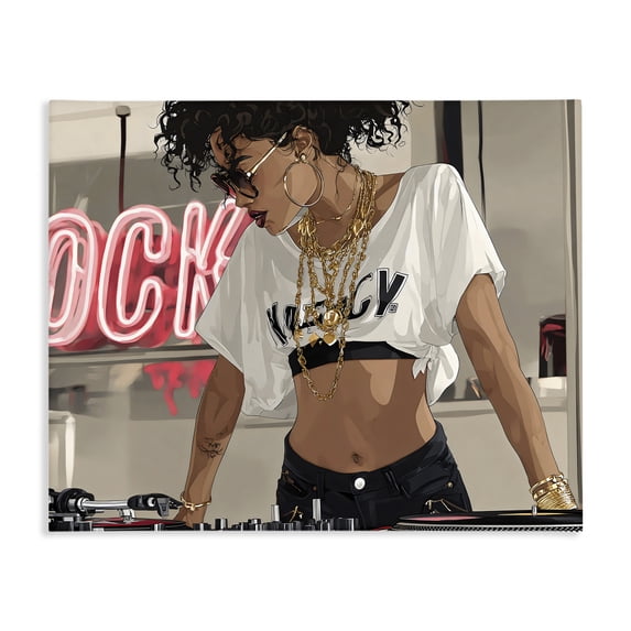 Stupell Industries Contemporary Rock Neon DJ Music Canvas Art, 20 x 16, by Franklyn Gregory