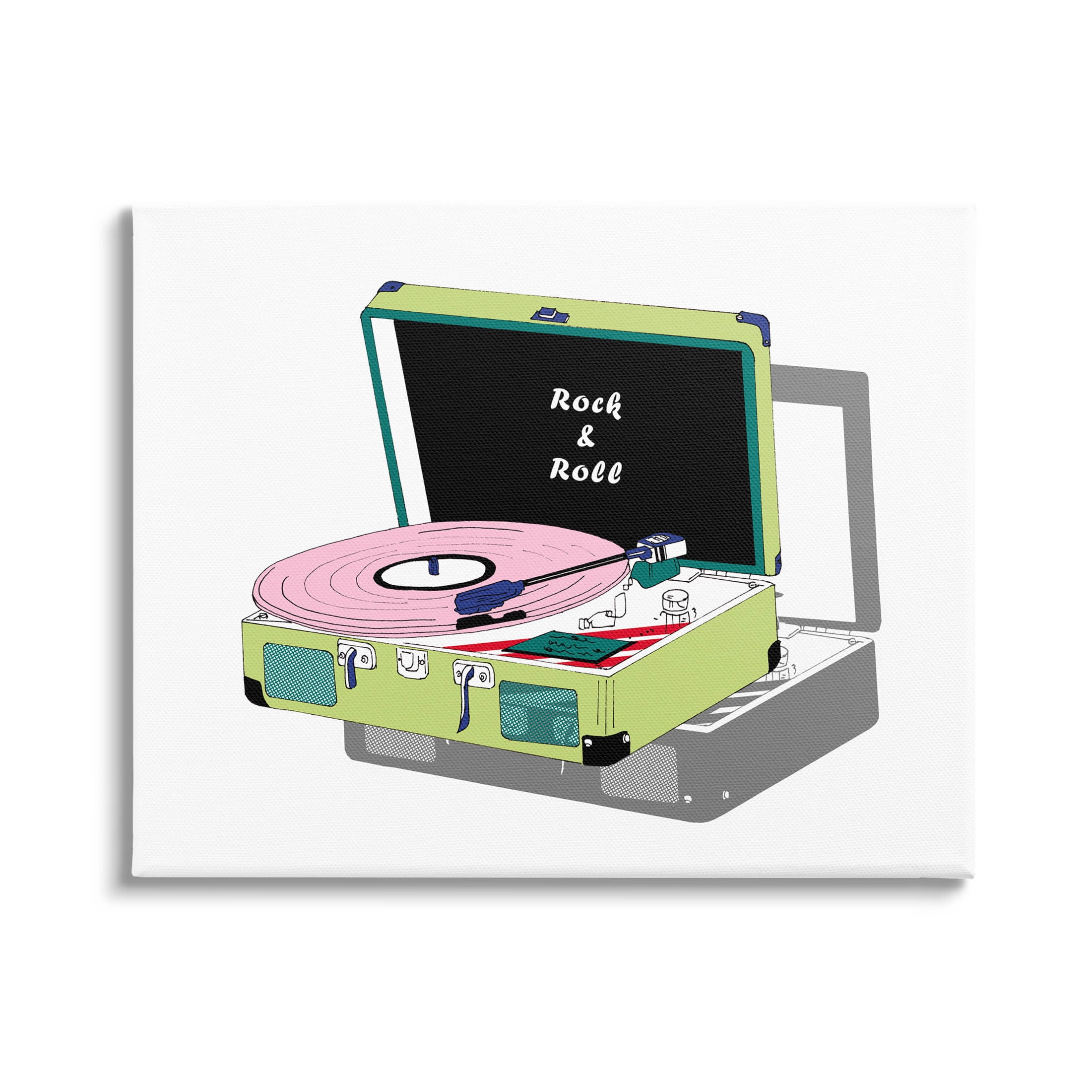 Stupell Industries Rock & Roll Vintage Record Player Graphic Art Gallery Wrapped Canvas Print Wall Art, Design by Melissa Wang
