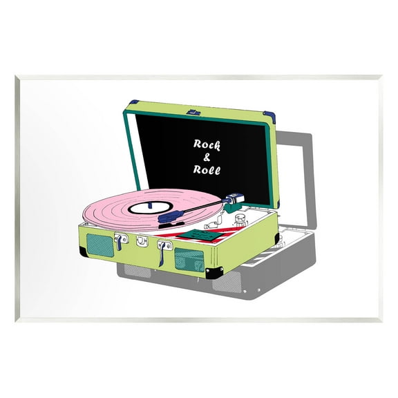 Stupell Industries Rock & Roll Vintage Record Player Graphic Art Unframed Art Print Wall Art, Design by Melissa Wang