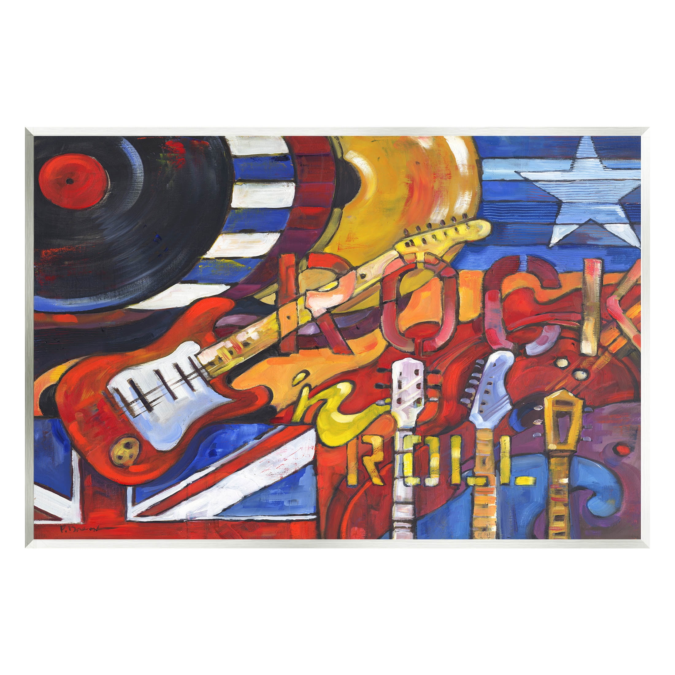 Stupell Industries Rock 'n Roll Music Tribute Painting Unframed Art Print Wall Art, Design by Paul Brent