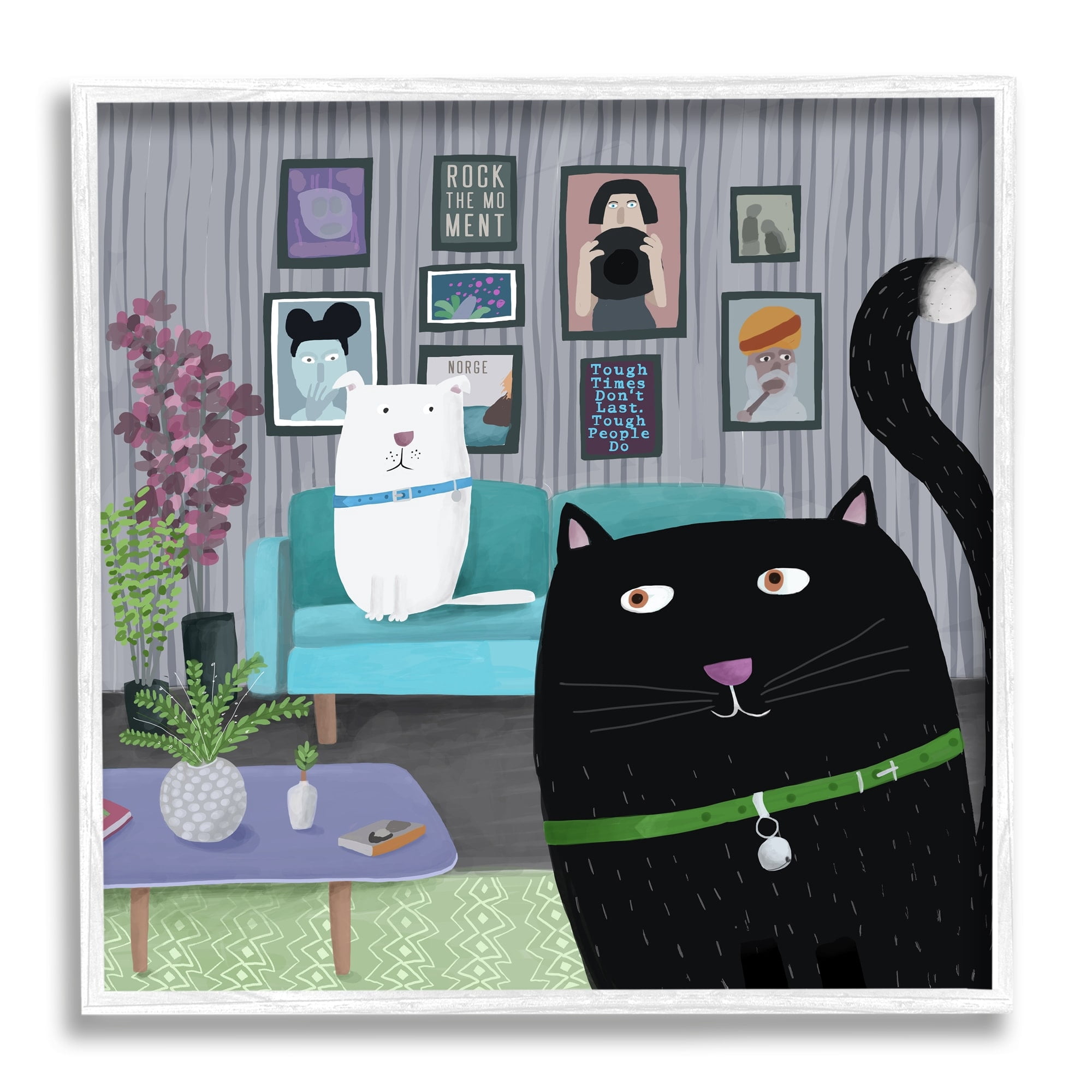 Stupell Industries Rock the Moment Phrase Family Pet Living Room, 12 x 12,Design by Carla Daly