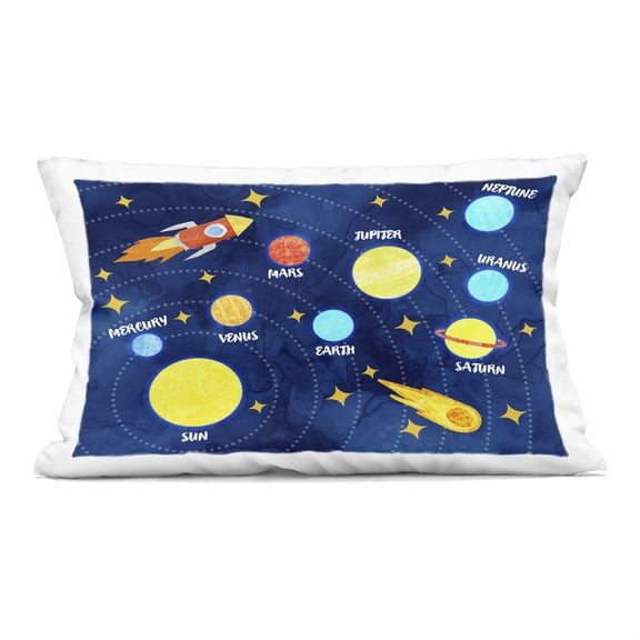 Stupell Industries Rocket Across Solar System Decorative Printed Throw Pillow, design by Daphne Polselli