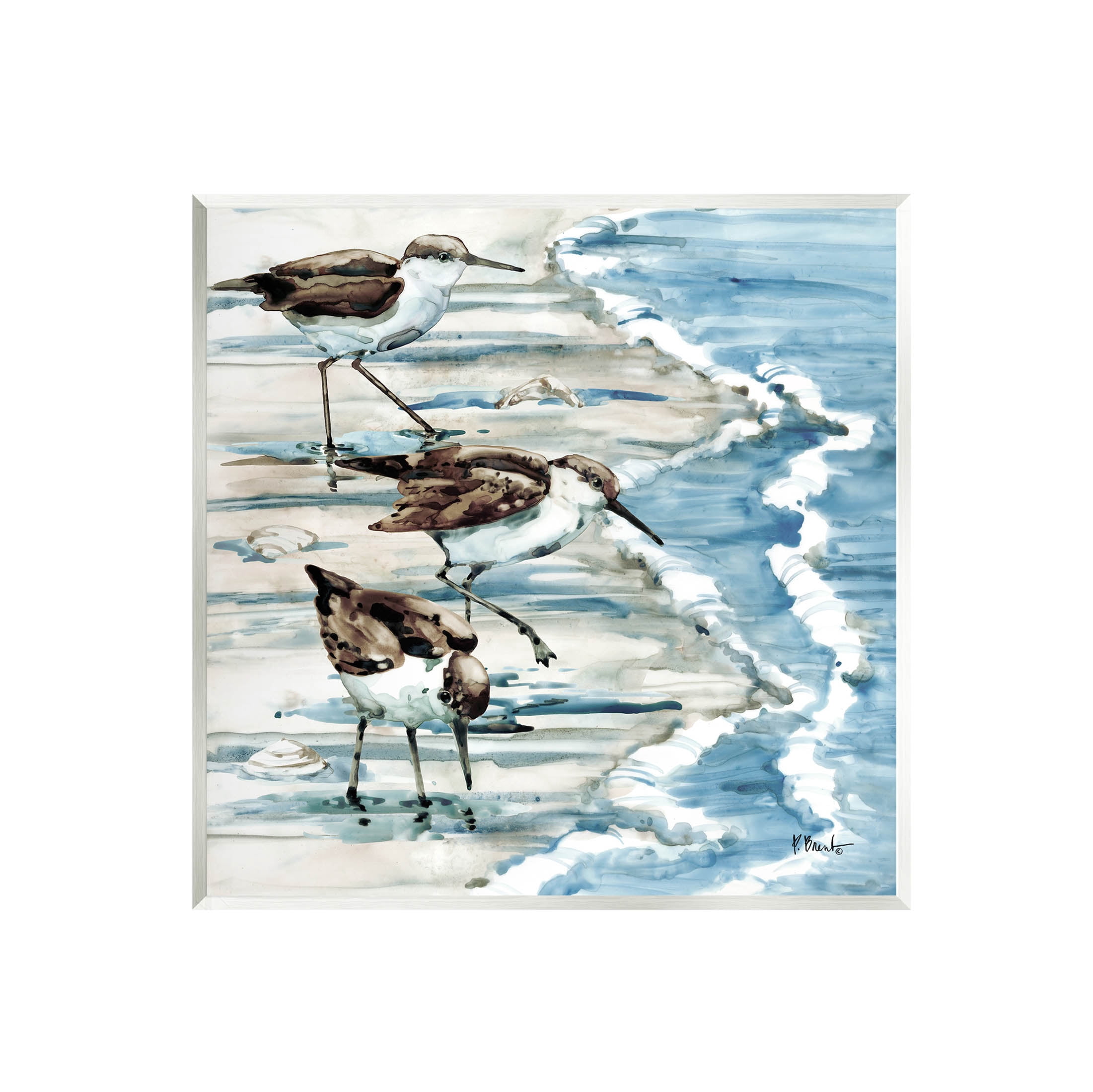 Stupell Industries Rockhampton Sandpipers Beach Ripples Painting Unframed Art Print Wall Art, Design by Paul Brent