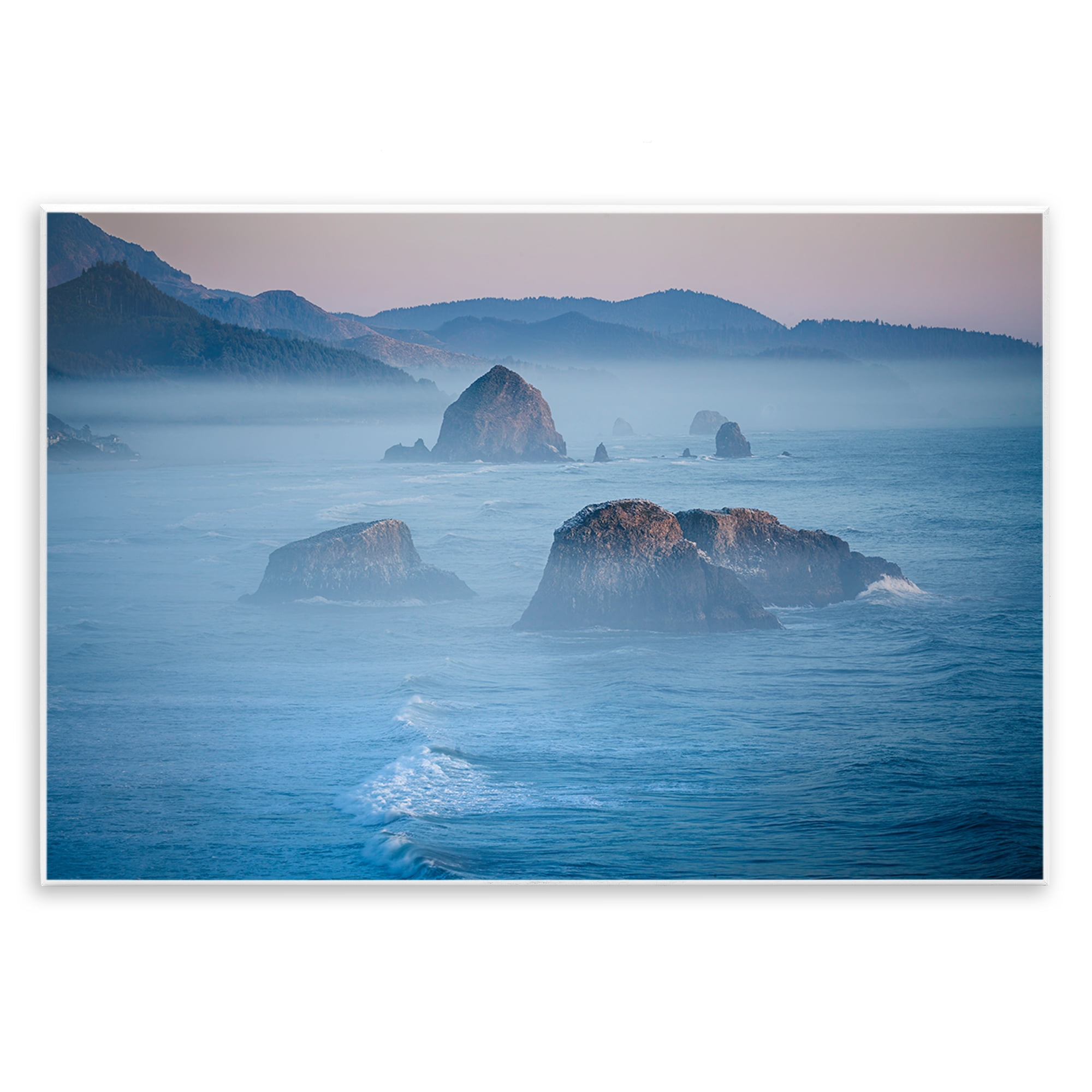 Stupell Industries Rocks Protruding from Sea Landscape & Nature Photography Unframed Art Print Wall Art, 19 x 13