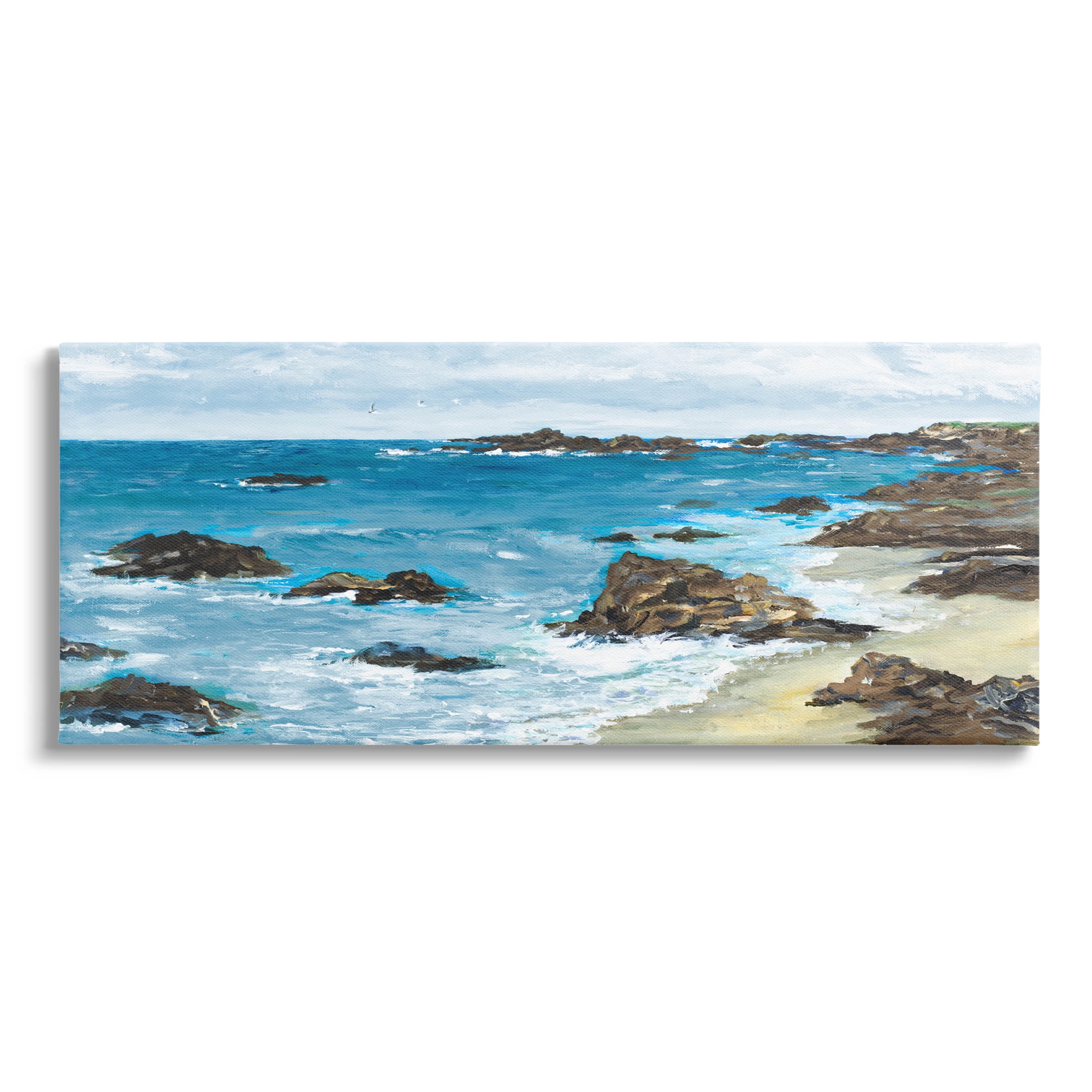 Stupell Industries Rocky Beach Coast Painting Painting Gallery Wrapped Canvas Print Wall Art, Design by Julie DeRice