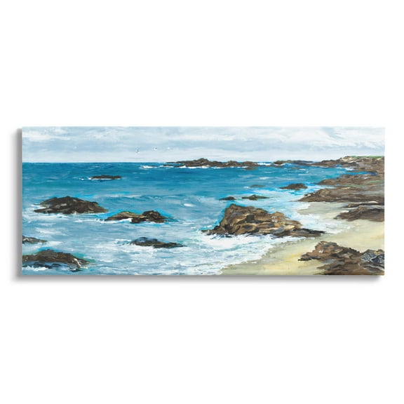 Stupell Industries Rocky Beach Coast Painting Painting Gallery Wrapped Canvas Print Wall Art, Design by Julie DeRice