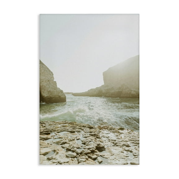 Stupell Industries Rocky Beach Cove Landscape Photography Gallery Wrapped Canvas Art Print Wall Art, 16 x 24