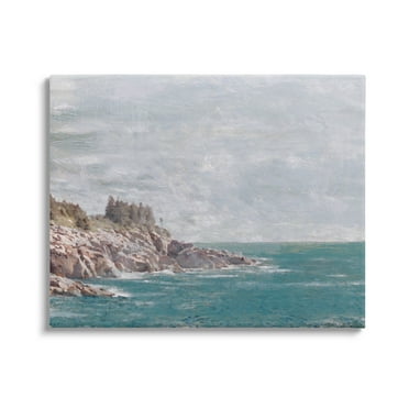 Stupell Industries Rocky Cliff Ocean Landscape Painting Gallery Wrapped Canvas Print Wall Art, Design by Savannah Miler