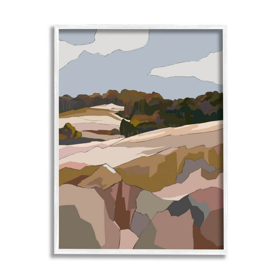 Stupell Industries Rocky Cliffs Neutral Mountain Nature Graphic Art White Framed Art Print Wall Art, Design by Nikita Jariwala