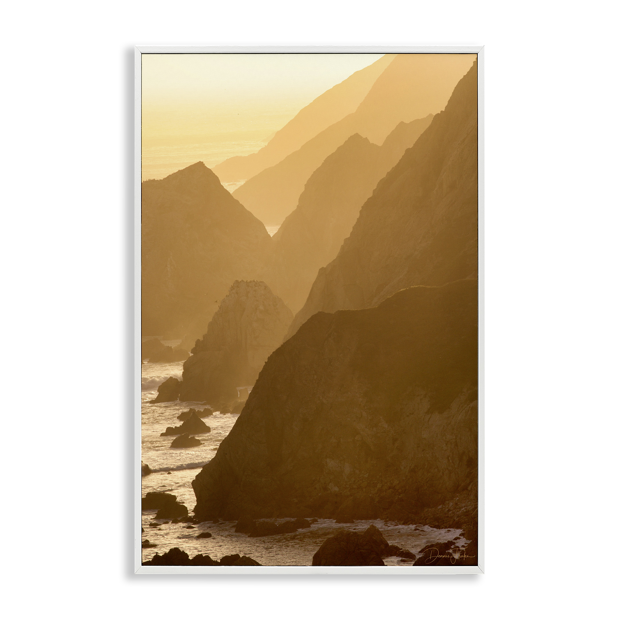 Stupell Industries Rocky Cliffs by Beach Landscape Photography White Framed Art Print Wall Art, 12 x 18