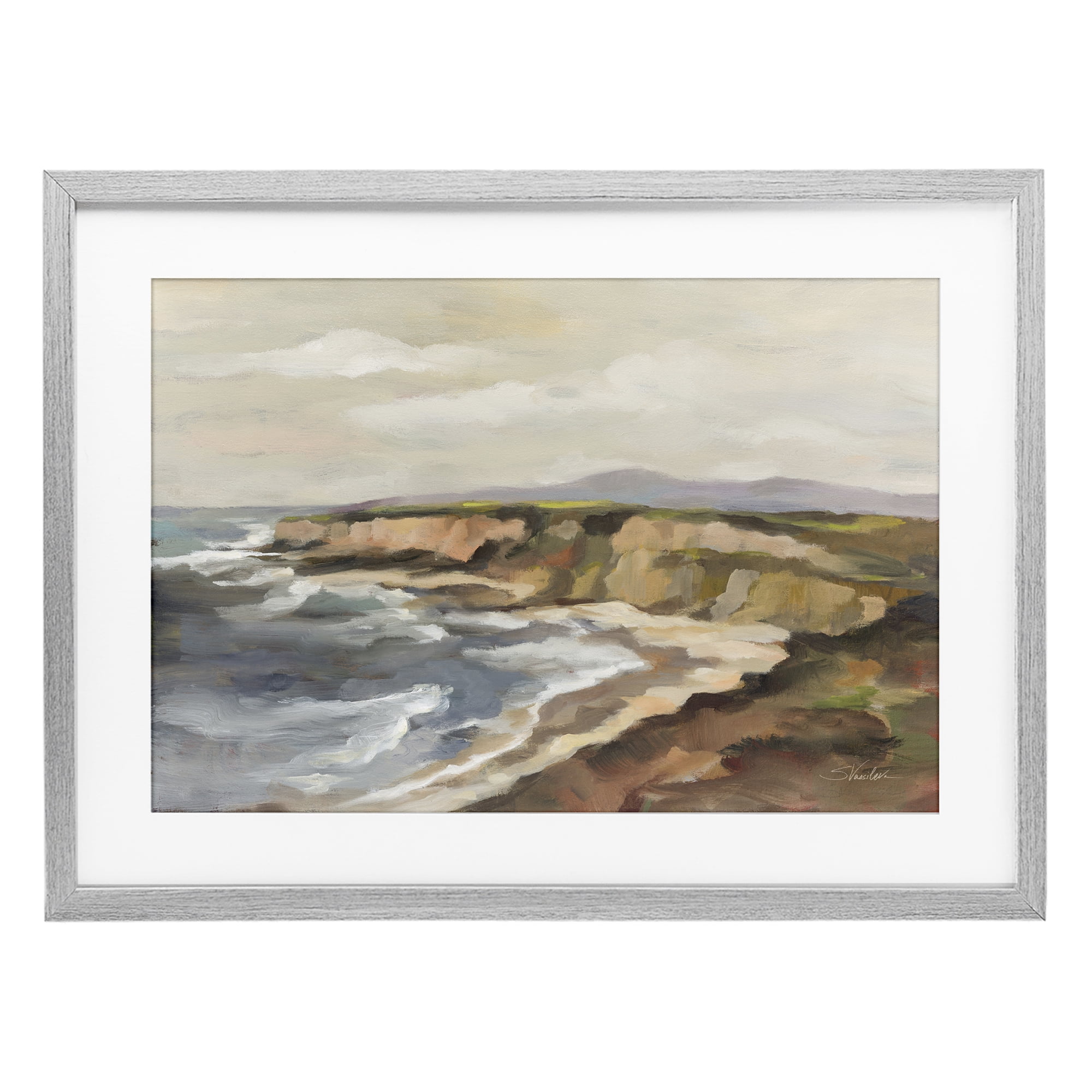 Stupell Industries Rocky Coast Expression Gray Framed Print Under Glass, design by Silvia Vassileva