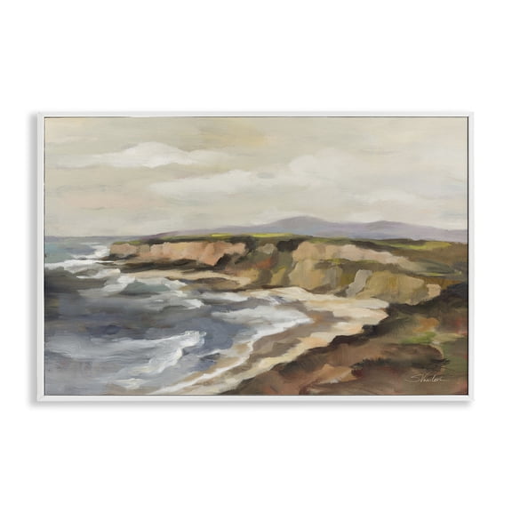 Stupell Industries Rocky Coast Expression White Framed Giclee Art, design by Silvia Vassileva