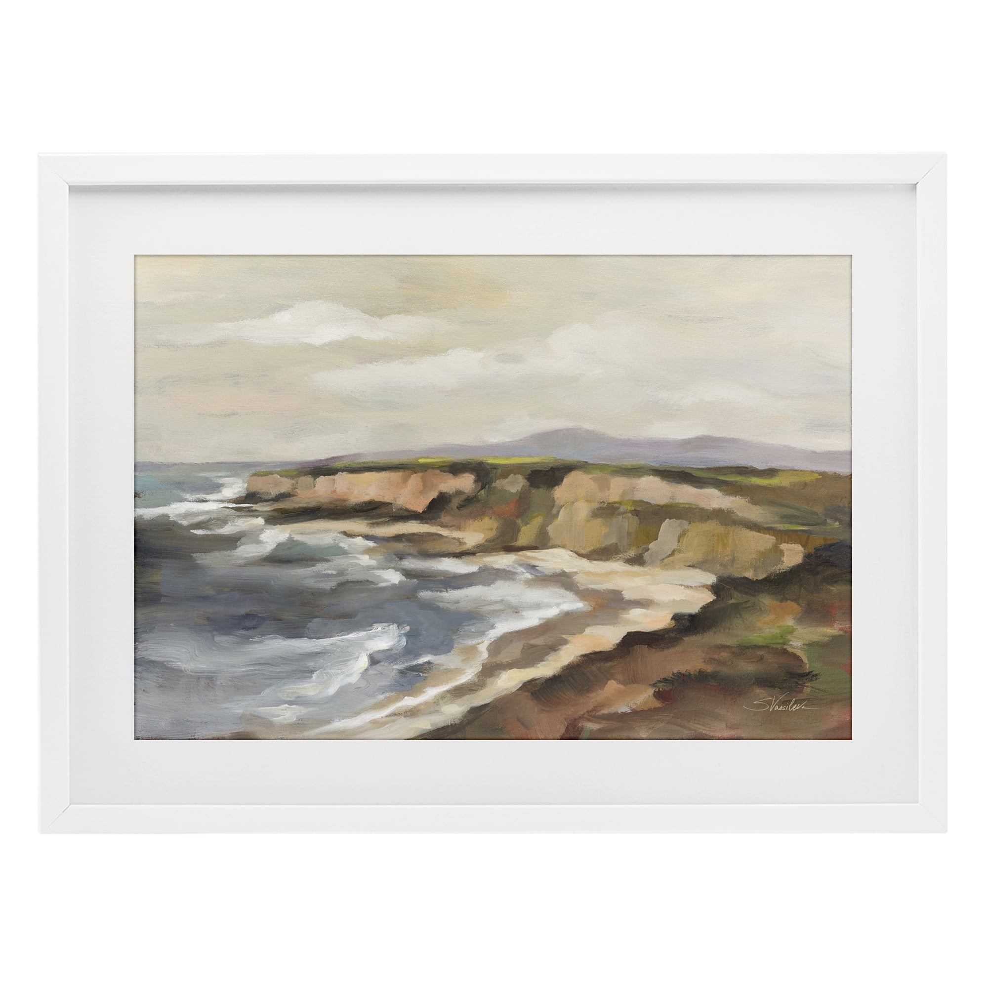 Stupell Industries Rocky Coast Expression White Framed Print Under Glass, design by Silvia Vassileva