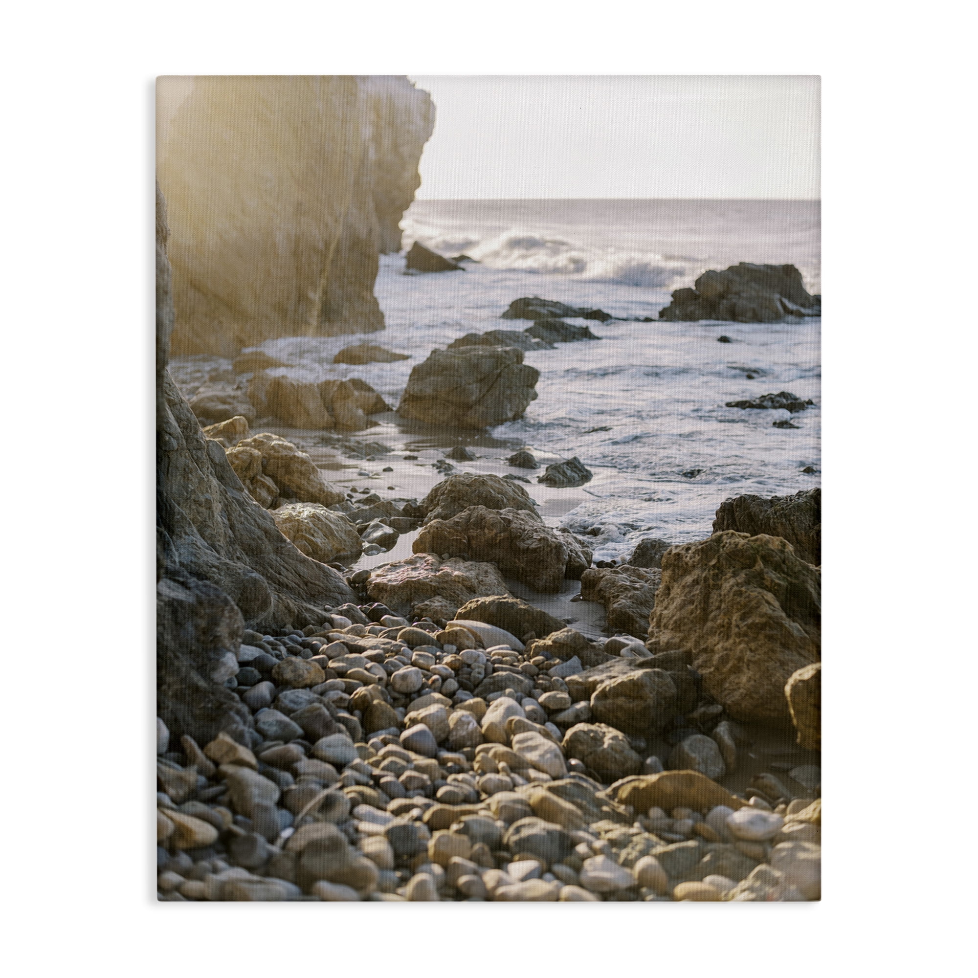 Stupell Industries Rocky Coast Waves Landscape Photography Gallery Wrapped Canvas Art Print Wall Art, 16 x 20