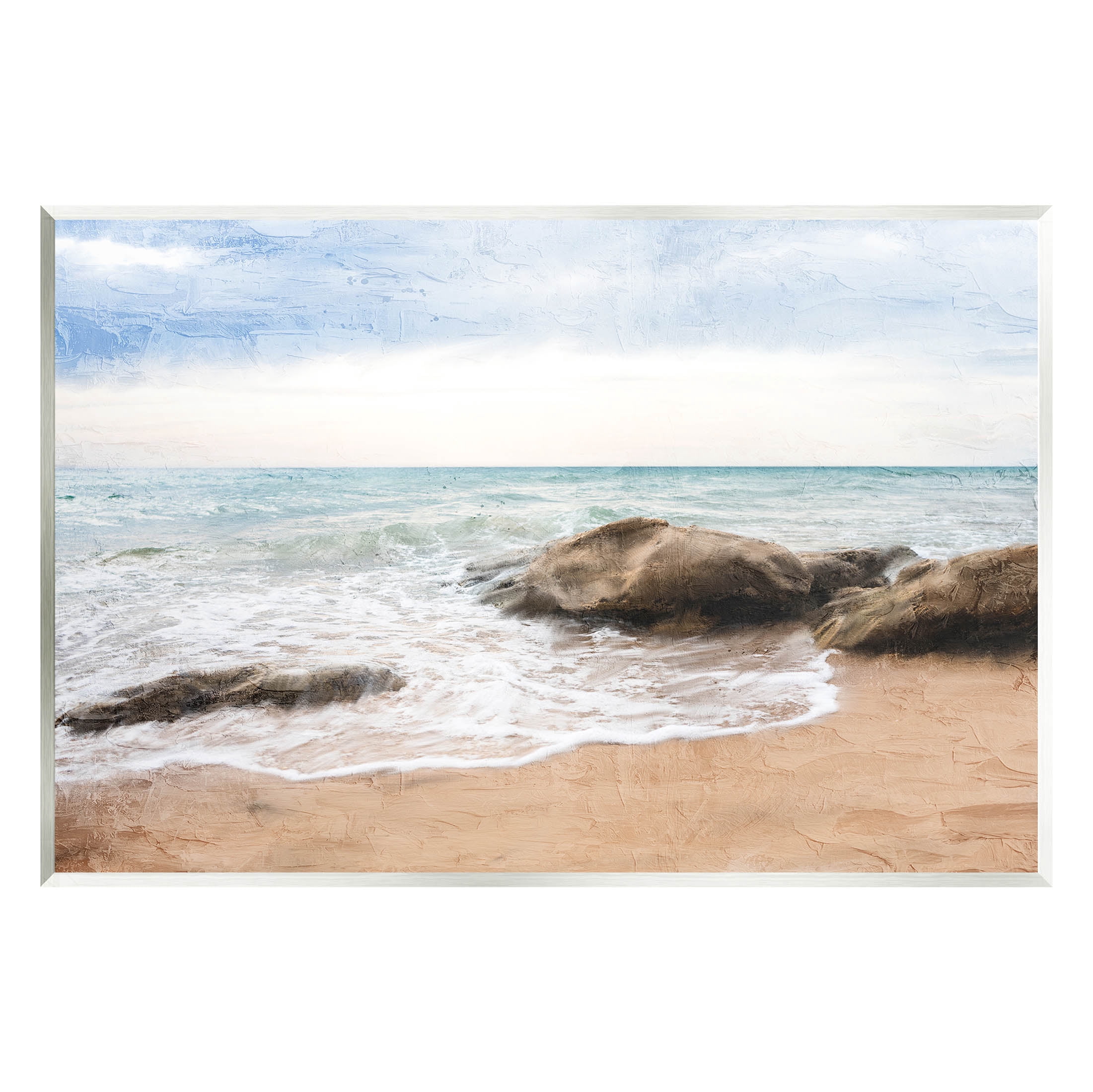 Stupell Industries Rocky Crashing Beach Waves Graphic Art Unframed Art Print Wall Art, Design by Ann Bailey