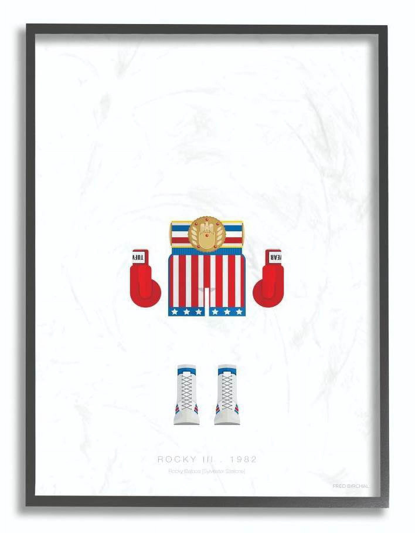 Stupell Industries Rocky Famous People Characters Fashion Design Framed Wall Art by Fred Birchal