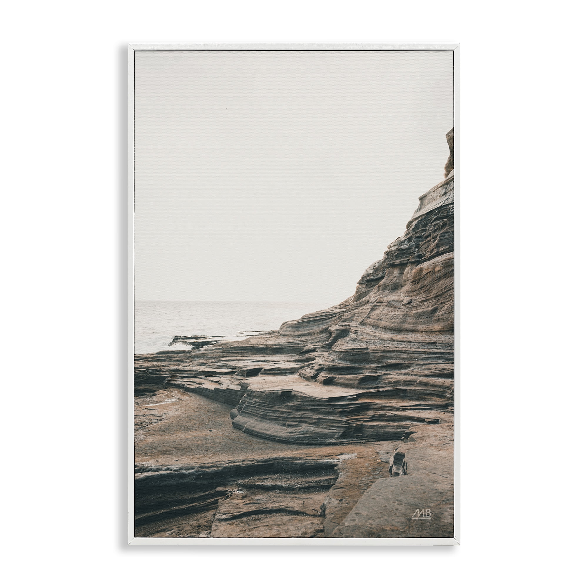 Stupell Industries Rocky Hawaiian Shore Landscape & Nature Photography White Framed Art Print Wall Art, 16 x 24