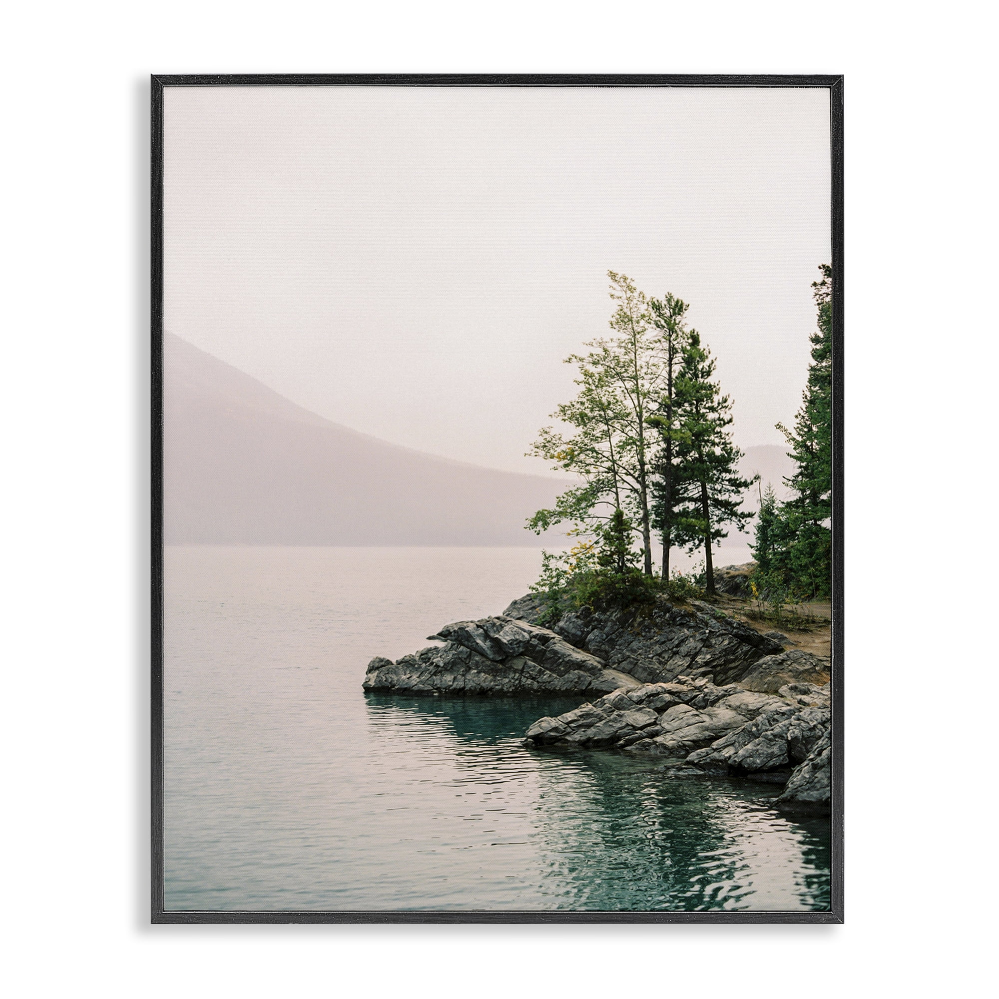 Stupell Industries Rocky Inlet Cove Landscape Photography Black Framed Art Print Wall Art, 24 x 30