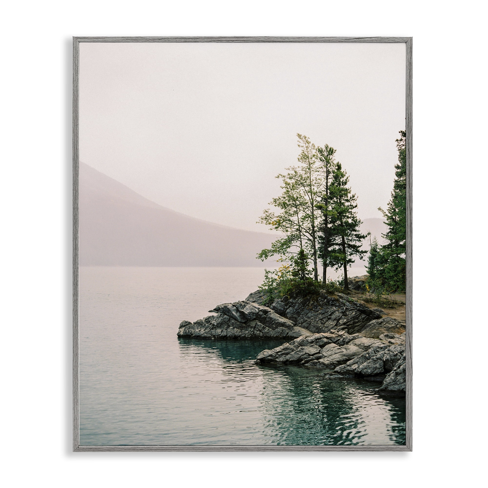 Stupell Industries Rocky Inlet Cove Landscape Photography Gray Framed Art Print Wall Art, 11 x 14