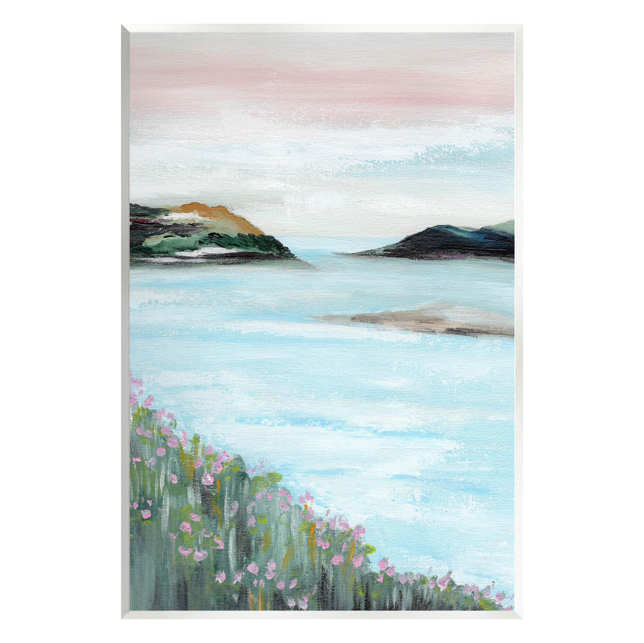 Stupell Industries Rocky Lakeside Meadow Pink Blooms Painting Unframed Art Print Wall Art, Design by Nikita Jariwala