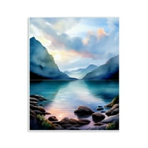 Stupell Industries Rocky Mountain Beach Landscape Painting Unframed Art Print Wall Art, 11 x 14