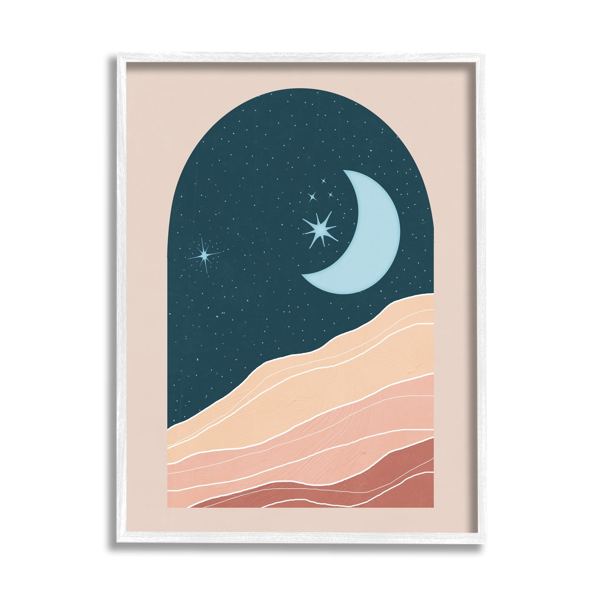 Stupell Industries Rocky Night Dunes Constellated Crescent Moon ,16 x 20, Design by Nina Blue